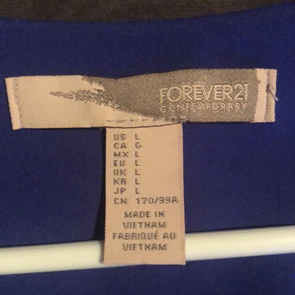 Bold Blue Shift Dress (Size L) - Picture 2 of 3